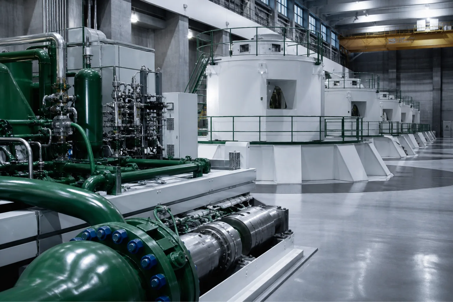 Hydraulic control equipment in a hydroelectric power station