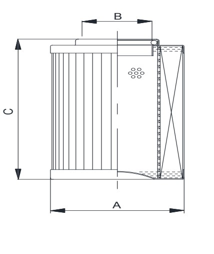 Yuken EPF Series Pressure Line Filter Elements manufacturer dimensional drawing