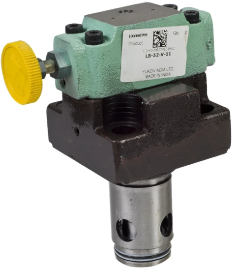 Yuken LB logic valve shown in the manufacturer catalogue