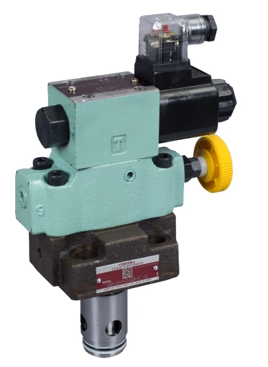 Yuken LBS logic valve shown in the manufacturer catalogue