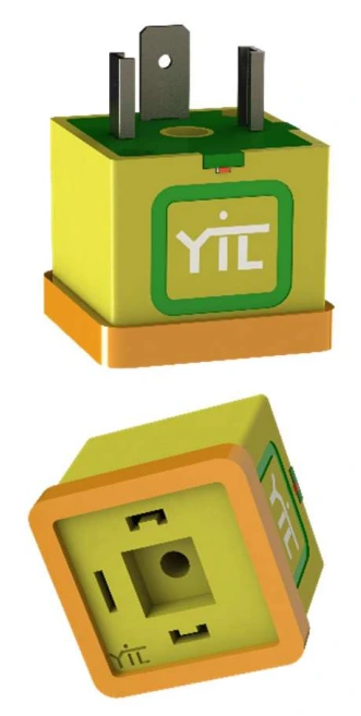 Yuken SPS-01 solenoid power saver module showing both connector faces