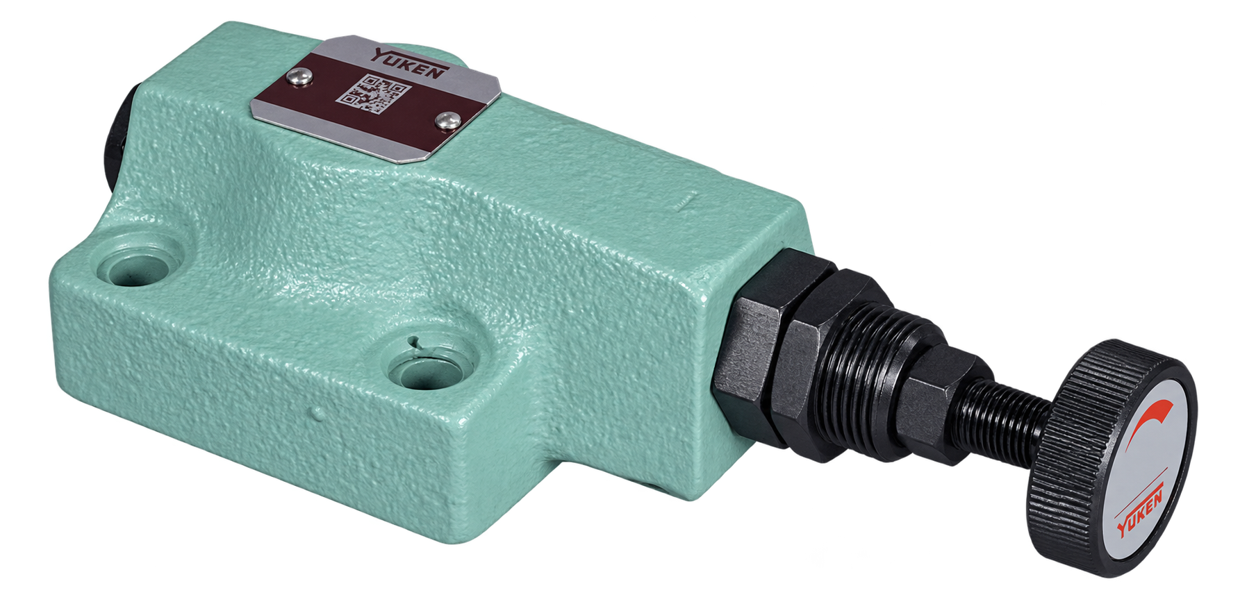 Yuken YB-01 remote control relief valve with pressure adjustment knob